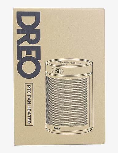 Dreo Electric Heater, 1500W Energy Efficient Space Silent Room Heater, Portable Ceramic Fan Heaters, Thermostat 3 Modes 12H Timer, Overheat & Tip Over Protection, for Bedroom, Atom 316, Gold