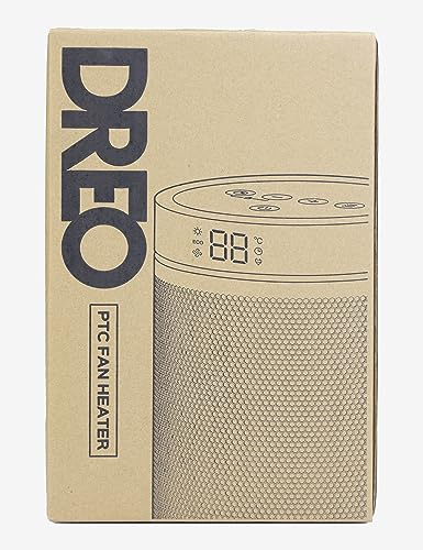 Dreo Electric Heater, 1500W Energy Efficient Space Silent Room Heater, Portable Ceramic Fan Heaters, Thermostat 3 Modes 12H Timer, Overheat & Tip Over Protection, for Bedroom, Atom 316, Gold