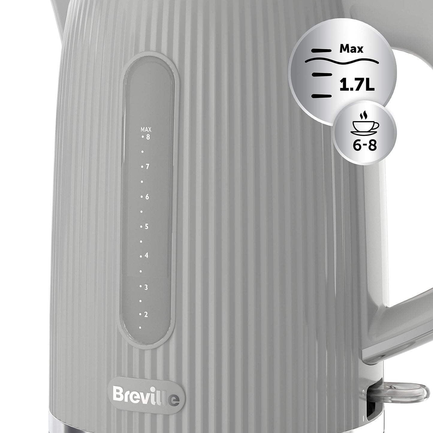 Breville Bold Vanilla Cream Electric Kettle | 1.7L | 3kW Fast Boil | Cream & Silver Chrome [VKT223]