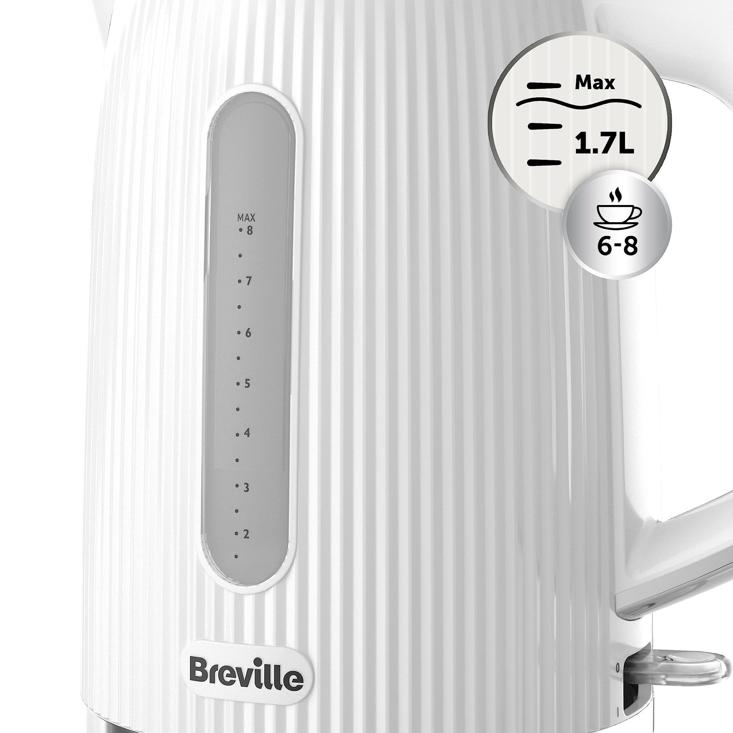 Breville Bold Vanilla Cream Electric Kettle | 1.7L | 3kW Fast Boil | Cream & Silver Chrome [VKT223]