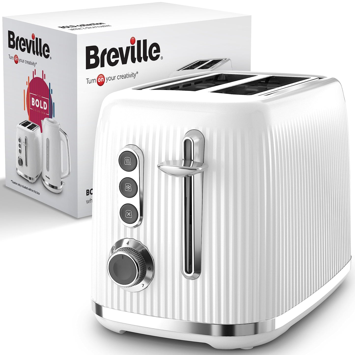 Breville Bold Vanilla Cream Electric Kettle | 1.7L | 3kW Fast Boil | Cream & Silver Chrome [VKT223]